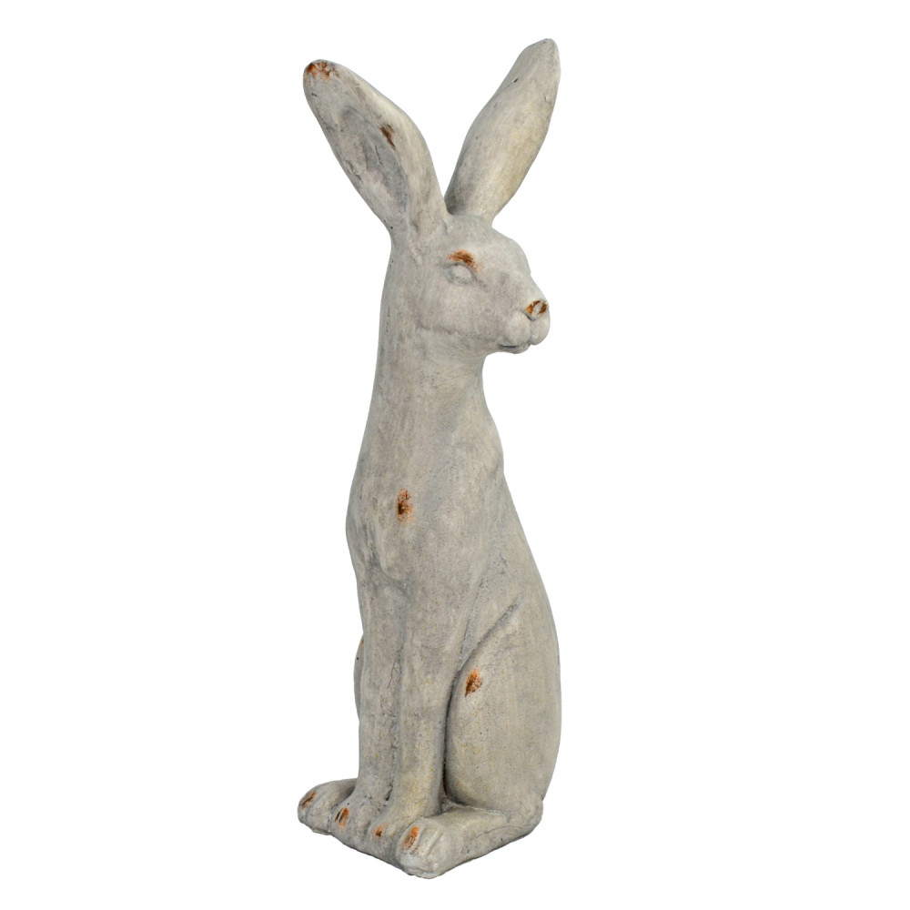 Hare Sitting – white stone effect Hare Sitting – white stone effect