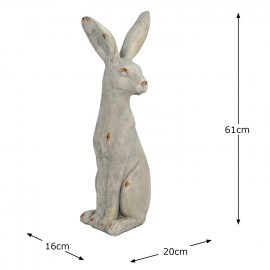 Hare Sitting – white stone effect Hare Sitting – white stone effect