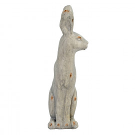 Hare Sitting – white stone effect Hare Sitting – white stone effect