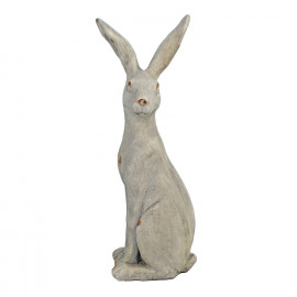 Hare Sitting – white stone effect Hare Sitting – white stone effect