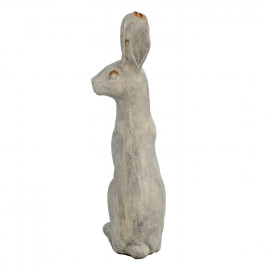 Hare Sitting – white stone effect Hare Sitting – white stone effect