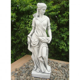Heidi Hunter Girl Statue – white stone effect