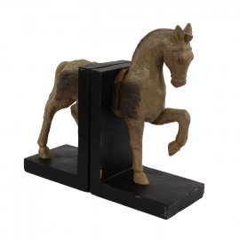 Horse Bookends Carved Wood Effect Horse Bookends Carved Wood Effect