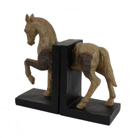Horse Bookends Carved Wood Effect Horse Bookends Carved Wood Effect