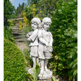Jack & Jill Standing Statue – antique stone effect