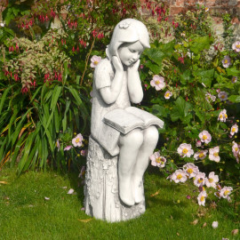 Julie Statue – 86cm white stone effect
