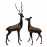 Large Deer pair – dark verdigris