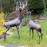 Large Deer pair – dark verdigris