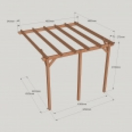 Lean to Garden Pergola - 3 Posts Lean to Garden Pergola - 3 Posts