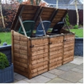 Morcott triple wheelie bin storage unit