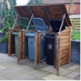 Morcott triple wheelie bin storage unit Morcott triple wheelie bin storage unit