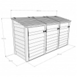 Morcott triple wheelie bin storage unit Morcott triple wheelie bin storage unit