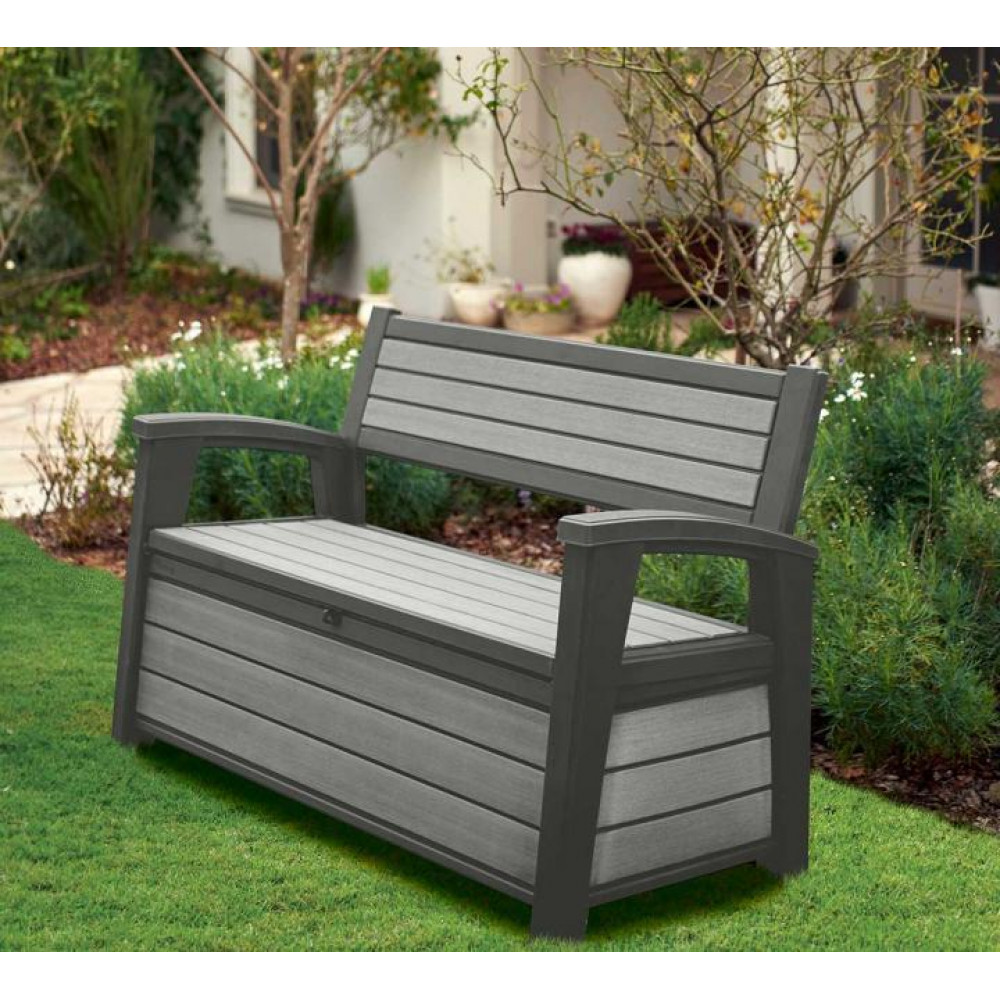 Norfolk Leisure Keter Hudson Storage Bench Grey Norfolk Leisure Keter Hudson Storage Bench Grey