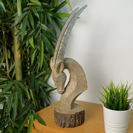 Oryx Head Carved Wood Effect Oryx Head Carved Wood Effect