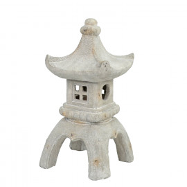Pagoda Lantern Large 63cm Weathered Light Stone Effect