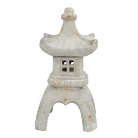 Pagoda Lantern Large 63cm Weathered Light Stone Effect