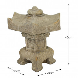 Pagoda Lantern Small 40cm Weathered Dark Stone Effect