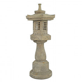 Pagoda On Pedestal 96cm Weathered Dark Stone Effect