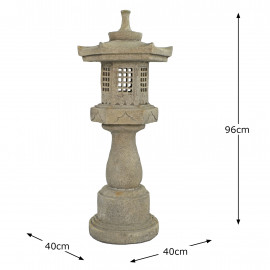 Pagoda On Pedestal 96cm Weathered Dark Stone Effect Pagoda On Pedestal 96cm Weathered Dark Stone Effect