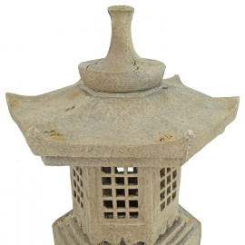 Pagoda On Pedestal 96cm Weathered Dark Stone Effect Pagoda On Pedestal 96cm Weathered Dark Stone Effect