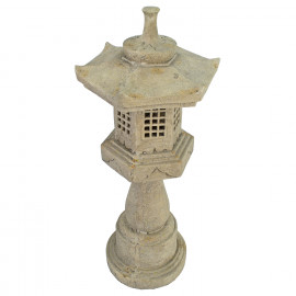 Pagoda On Pedestal 96cm Weathered Dark Stone Effect Pagoda On Pedestal 96cm Weathered Dark Stone Effect