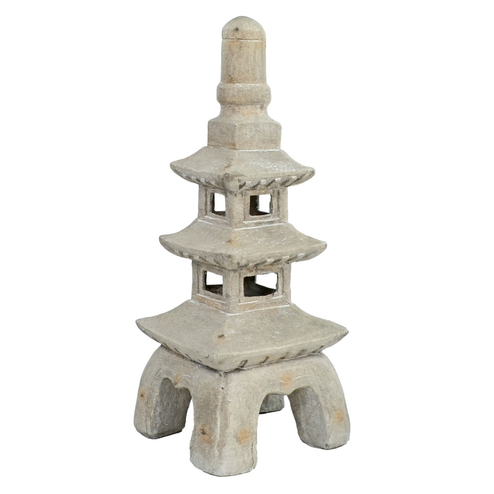 Pagoda Stack 79cm Weathered Light Stone Effect Pagoda Stack 79cm Weathered Light Stone Effect