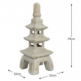Pagoda Stack 79cm Weathered Light Stone Effect Pagoda Stack 79cm Weathered Light Stone Effect