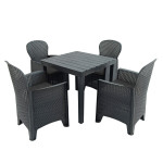 Roma Square Table with Sicily Chair in Anthracite
