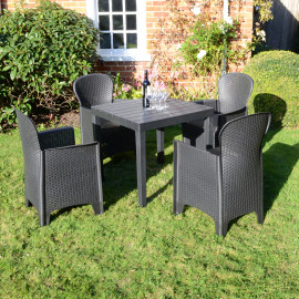 Roma Square Table with Sicily Chair in Anthracite