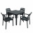 Roma Square Table with Siena Chair in Anthracite