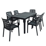 Roma Rectangular Table and Siena Chairs in Anthracite Roma Rectangular Table and Siena Chairs in Anthracite