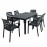 Roma Rectangular Table and Siena Chairs in Anthracite