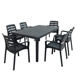 Salerno Rectangular Table in Anthracite Salerno Rectangular Table in Anthracite