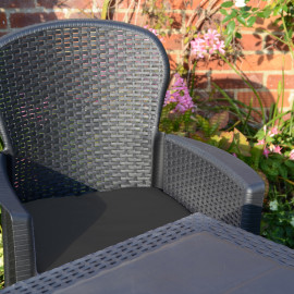 Salerno Square Table with Sicily Chairs in Anthracite