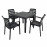 Salerno Square Table with Siena Chairs in Anthracite