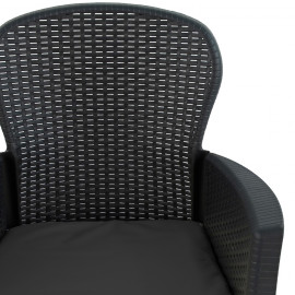 Salerno Table with Sicily Chairs in Anthracite Salerno Table with Sicily Chairs in Anthracite