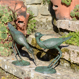 Sandpipers Pair Aluminium – dark verdigris