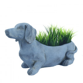 Sausage Dog Planter – blue iron effect Sausage Dog Planter – blue iron effect