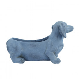 Sausage Dog Planter – blue iron effect Sausage Dog Planter – blue iron effect