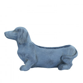 Sausage Dog Planter – blue iron effect Sausage Dog Planter – blue iron effect