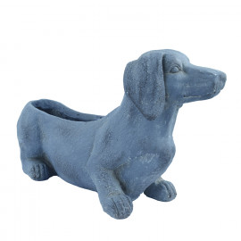 Sausage Dog Planter – blue iron effect Sausage Dog Planter – blue iron effect