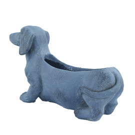 Sausage Dog Planter – blue iron effect Sausage Dog Planter – blue iron effect