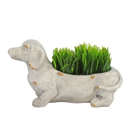 Sausage Dog Planter – weathered stone effect Sausage Dog Planter – weathered stone effect