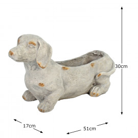 Sausage Dog Planter – weathered stone effect Sausage Dog Planter – weathered stone effect