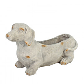 Sausage Dog Planter – weathered stone effect Sausage Dog Planter – weathered stone effect