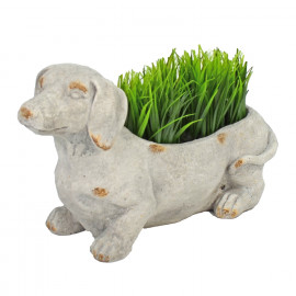 Sausage Dog Planter – weathered stone effect Sausage Dog Planter – weathered stone effect