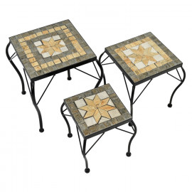 Set of 3 Low Square Plant Stands – Brava