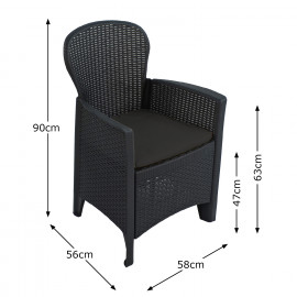 Sicily Armchair (pack of 2) – Anthracite