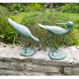Sandpipers pair – gold verdigris