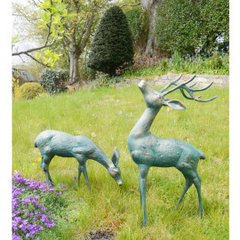 Small Deer pair – gold verdigris